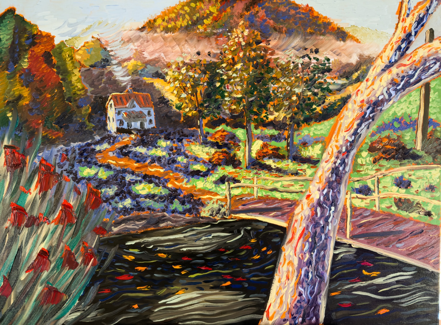 Fall landscape painting
